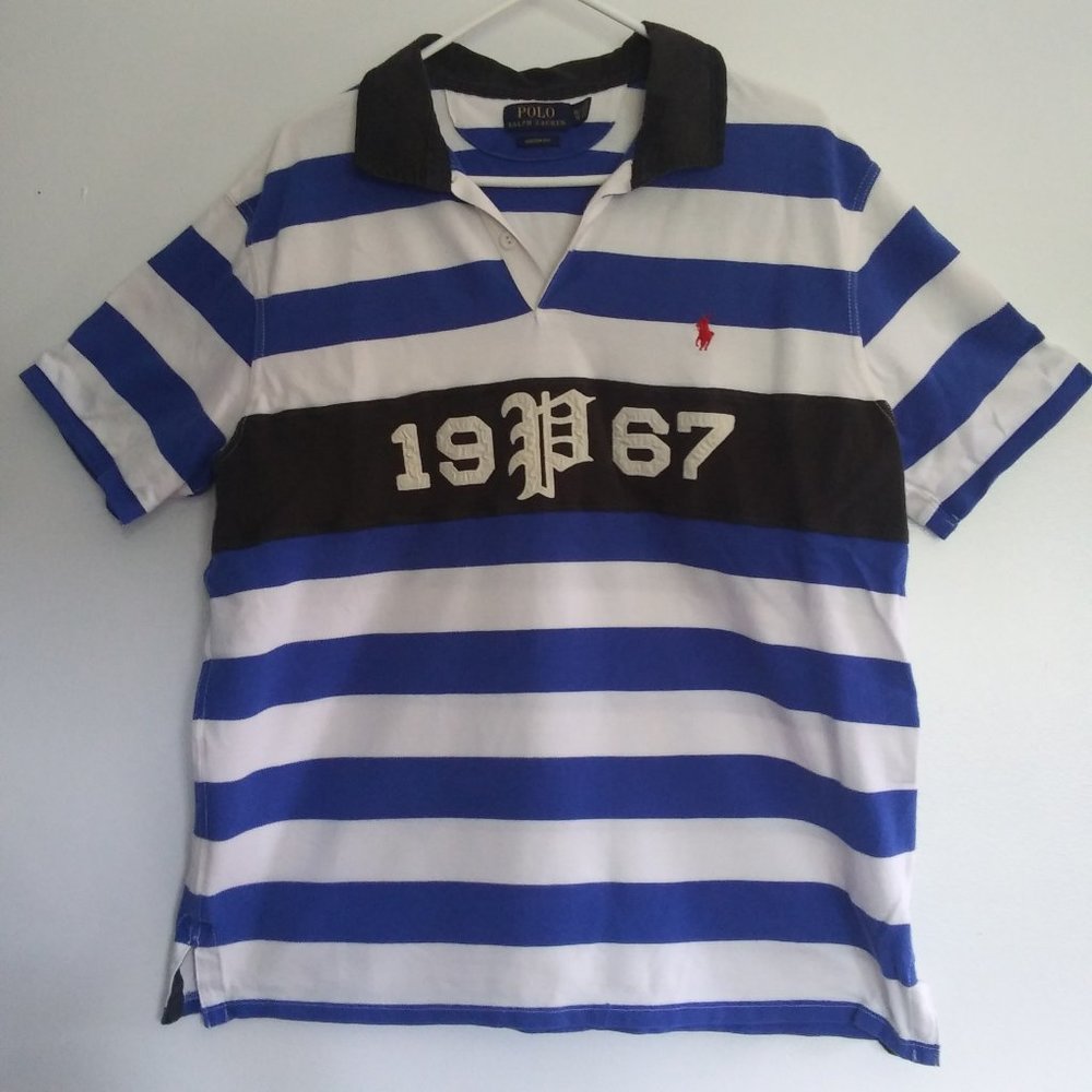 Polo by Ralph Lauren 1967 Polo shirt Mens XL blue and white stripes